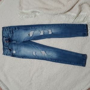 KanCan girls sz 12, high rise, slim fit, skinny jeans, blue, destroyed, Buckle